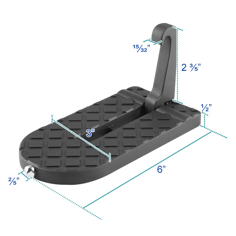 Folding Car Door Latch Spec-D Tuning Alloy Black Foot Step Hook Doorstep Assist Pedal Ladder