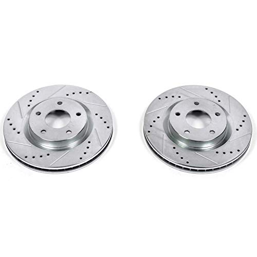 Power Stop Front JBR1197XPR Drilled & Slotted Rotor Pair For Nissan Rogue 2008-2013, Nissan Rogue Select 2014-2015, Nissan Sentra 2007-2012 [Model Specific]