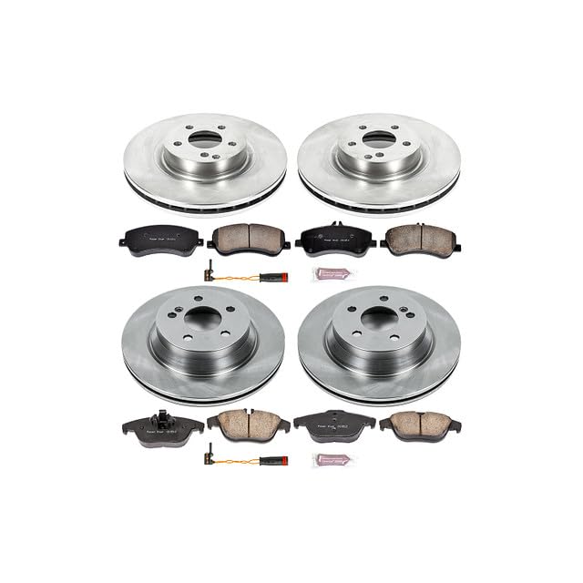 Power Stop KOE6604 Front and Rear Autospecialty Replacement Brake Kit-OE Brake Rotors & Ceramic Brake Pads and 1 Front & 1 Rear Sensor Wires For Mercedes GLK250, Mercedes GLK350 [Model Specific]