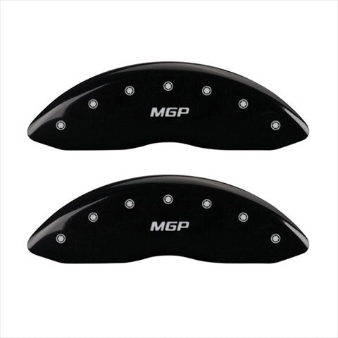 SET OF 4 CALIPER COVERS, FRONT AND REAR ENGRAVED: MGP, BLACK POWDER COAT FINISH