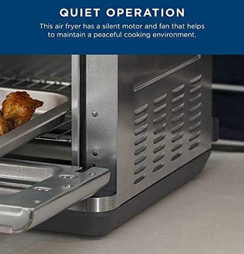 Digital Air Fryer GE Toaster Oven + Accessory Set | Convection Toaster with 8 Cook Modes | Large Capacity Oven - Fits 12" Pizza | Countertop Kitchen Essentials | Stainless Steel