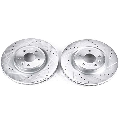 Power Stop Front AR8194XPR Drilled & Slotted Rotor Pair For Ford Flex 2009-2011, Ford Taurus 2010, Lincoln MKS 2009-2010, Lincoln MKT 2010 [Model Specific]