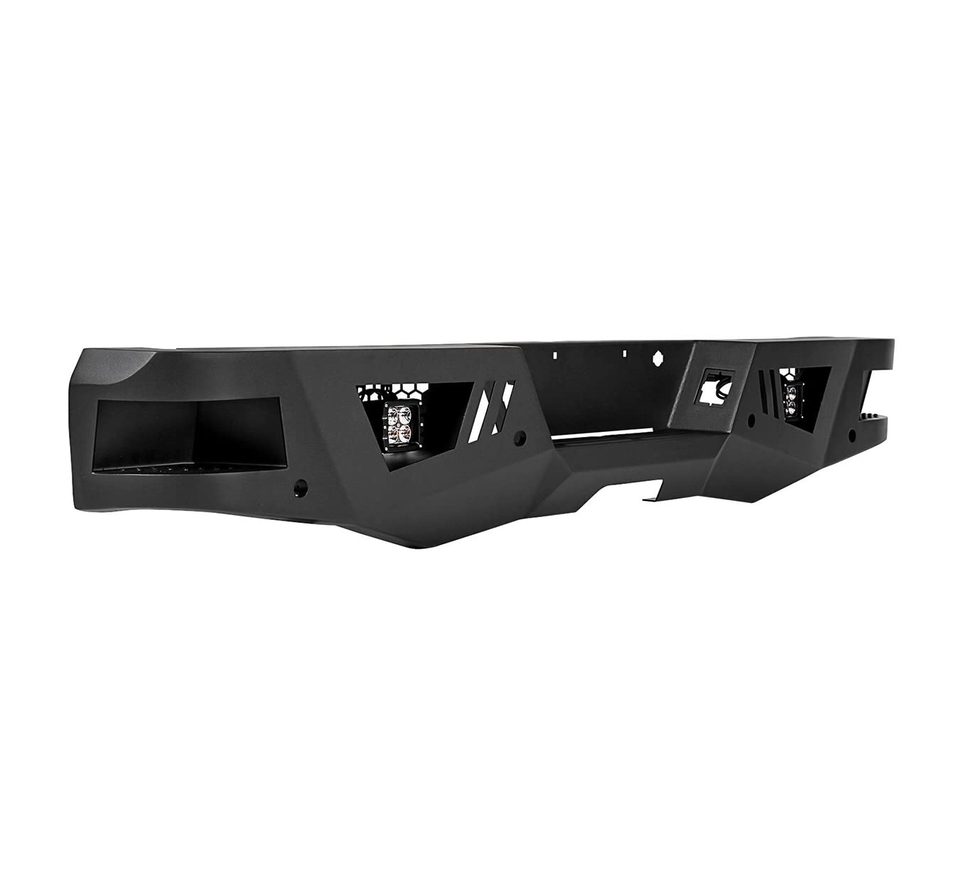 Heavy Duty Black Horse Armour Rear Bumper Matte Black Includes 1 set of 4in cube lights Compatible with 2006-2014 Ford F-150-ARB-F106-KIT