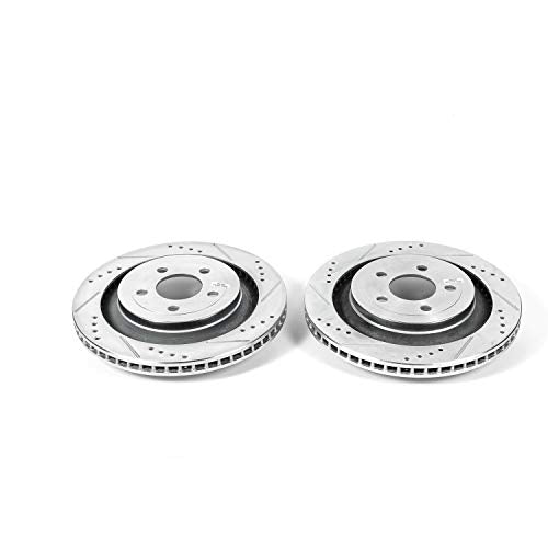 Power Stop AR85160XPR Evolution Rear Drilled & Slotted Rotor Pair For Ford Mustang 2015-2023 [Model Specific]