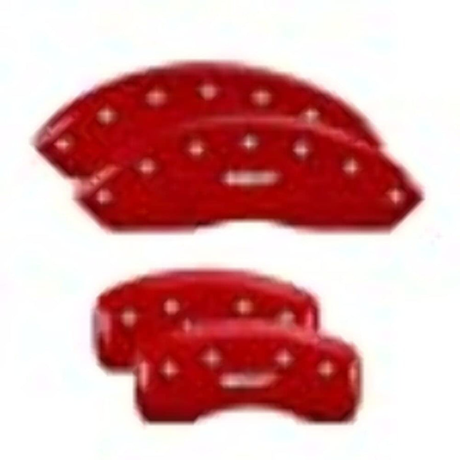 MGP 54015SMGPRD Caliper Covers Red Powder Coat Finish, Silver Characters, Set of 4