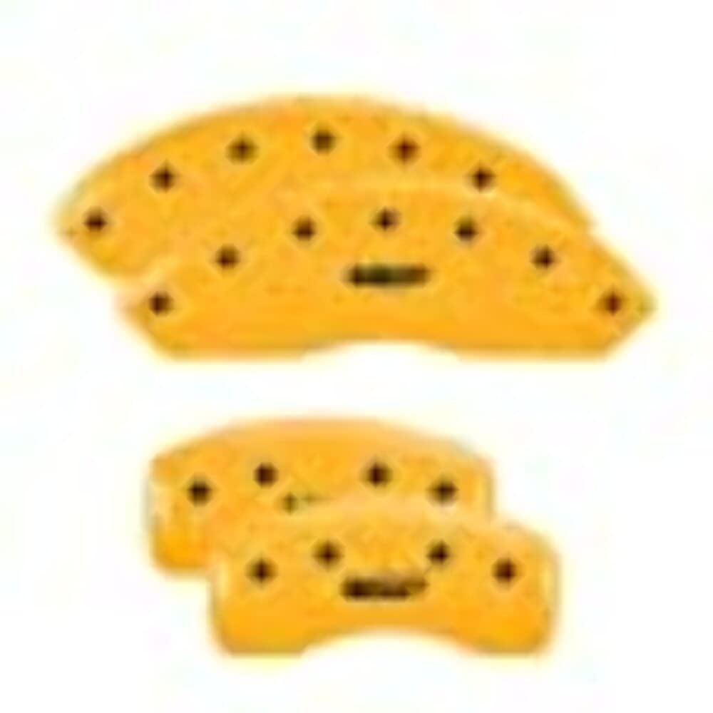 MGP Yellow Powder Coat Finish Caliper Covers 54015SMGPYL, Black Characters, Set of 4