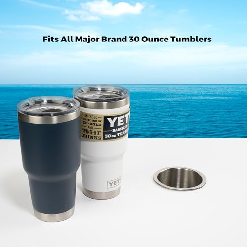 Stainless Steel Flush Drink Holder Whitecap Industries S-3511C - 3-7/8" Cutout, 2-1/4" to 3-1/8" Depth