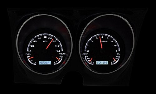 Dakota Digital VHX-67C-CAM-S-W 67 68 Chevy Camaro Pontiac Firebird Analog Gauge Silver Alloy White