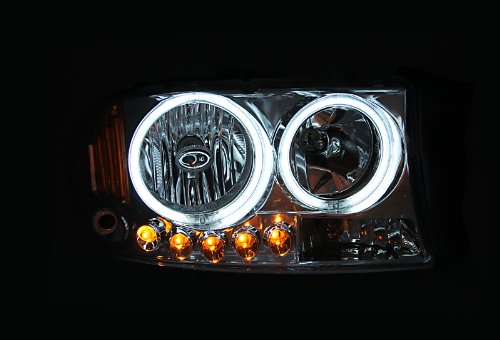 Anzo 111194 USA Black Halo Projector Headlight with Amber Reflector for Dodge Dakota/Duranngo