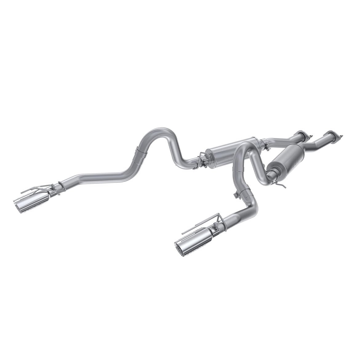 99-04 Ford Mustang GT/Mach 1 MBRP 2.5in Dual Split Rear AL Catback Exhaust w/ 3.5in Dual Wall Tips
