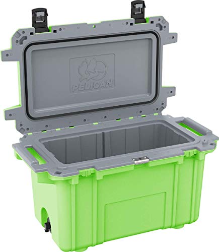 70QT Pelican Elite Cooler (Lime Green/Grey)