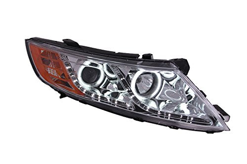 Chrome/Clear/Amber Halogen Projector Headlight AnzoUSA for Kia Optima