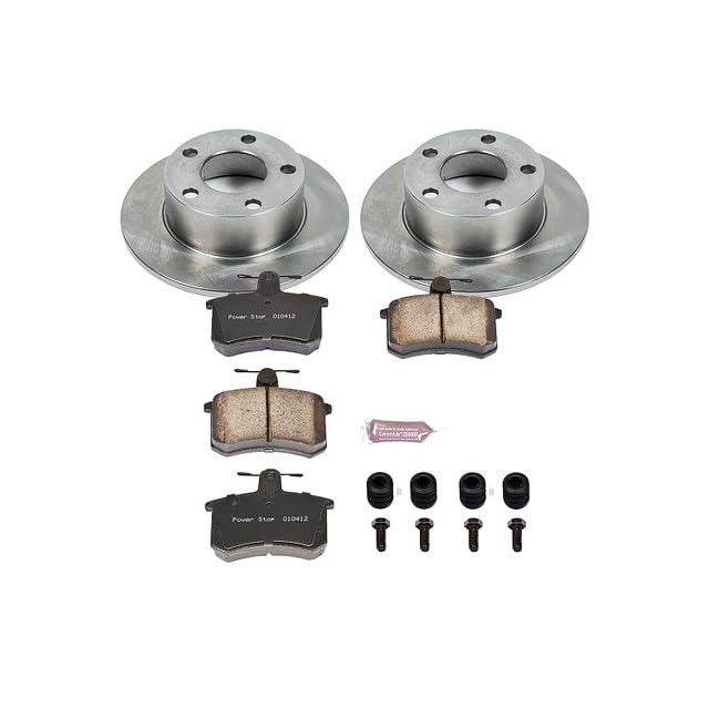 Power Stop Autospecialty KOE514 Rear Replacement Brake Kit-OE Brake Rotors & Ceramic Brake Pads For Audi A6 1995-1997, Audi A6 Quattro 1995-1998 [Model Specific]