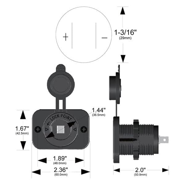 Power Socket Bulldog Winch 20286-12v 20A W/Cover and 3 Mounting Brackets