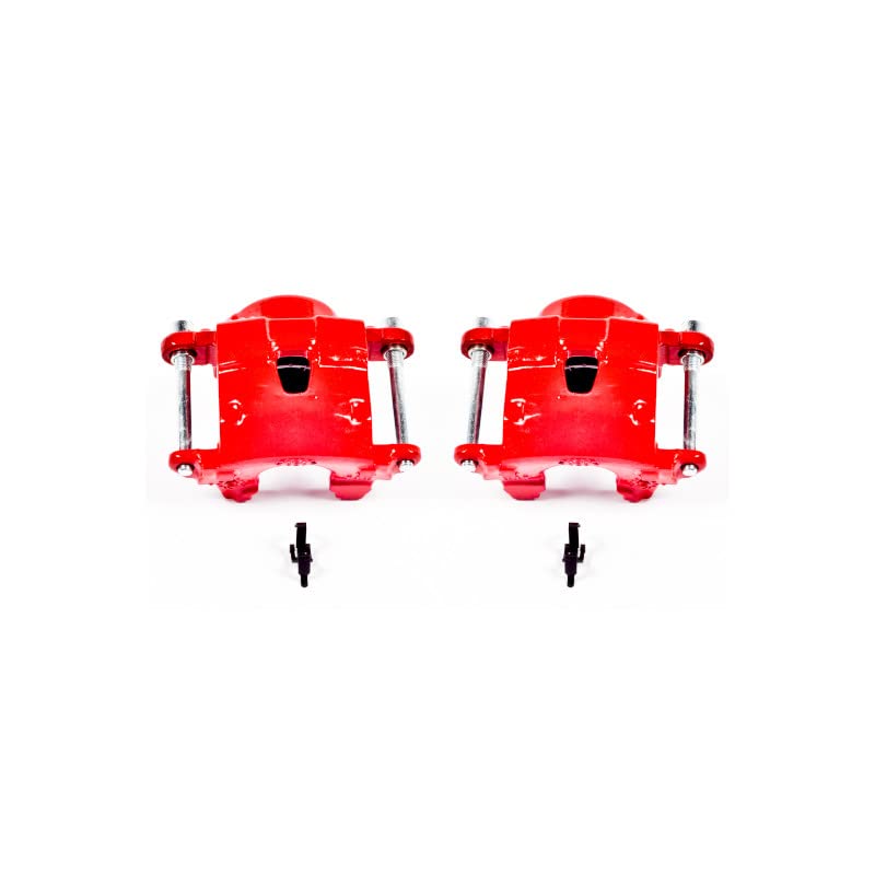 Power Stop S4071 Front Pair of High-Temp Red Powder Coated Calipers