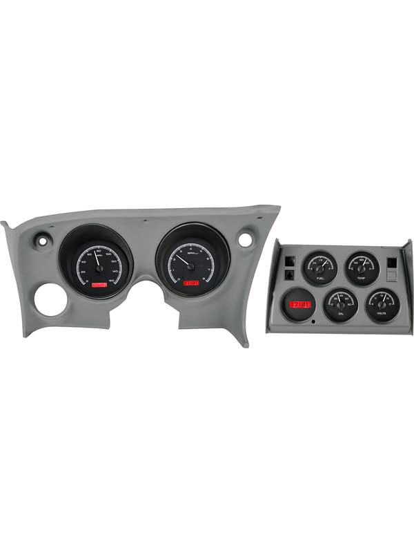 Dakota Digital VHX-68C-VET-K-R 68 - 77 Chevy Corvette Analog Dash Gauge System Black Alloy Red