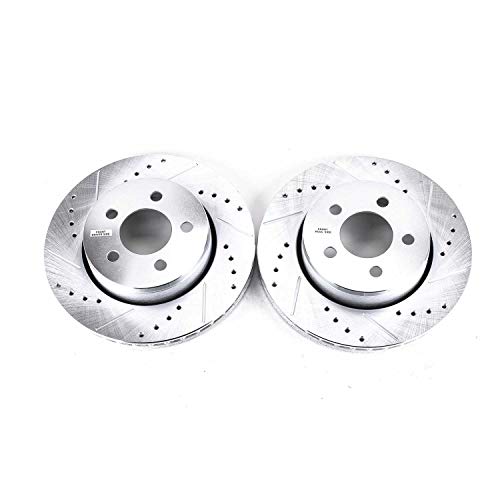 Power Stop AR83071XPR Evolution Front Drilled & Slotted Rotor Pair For Dodge Nitro 2007-2011, Jeep Liberty 2008-2012 [Model Specific]