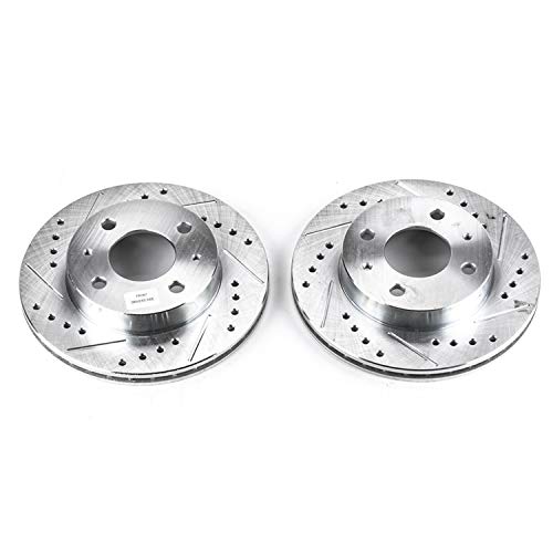 Drilled and Slotted Power Stop Rotor For Nissan 200SX 1995-1998, Nissan Sentra 1995-2000 [Model Specific] (JBR753XPR)