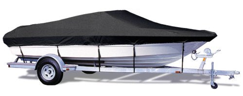 Trailerite Taylor Made Products Semi-Custom Boat Cover for Competition Ski Boats (20'5" to 21'4" Center Line Length / 96" Beam, Black Coated Poly)