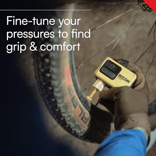 VIAIR Mini Recon - Premium Portable Air Compressor For Cyclists - Digital Tire Pressure Gauge with 120 PSI - For Road, Gravel & Mountain Bike Tires - Brushless Motor, Lithium Batteries & Presta Head