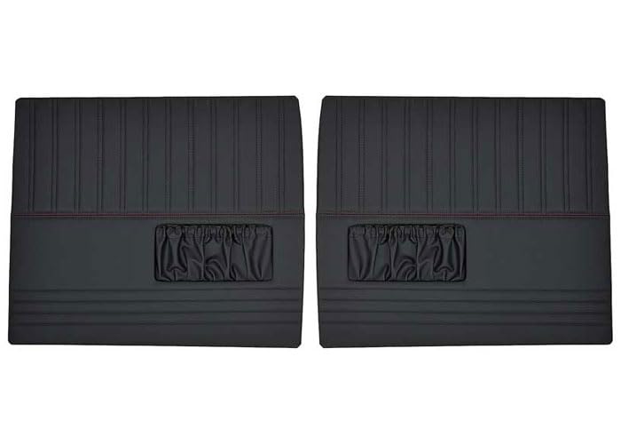 Brothers QDP0054BLACK Custom Sport Door Panels - Black/Black Stitching - Pair
