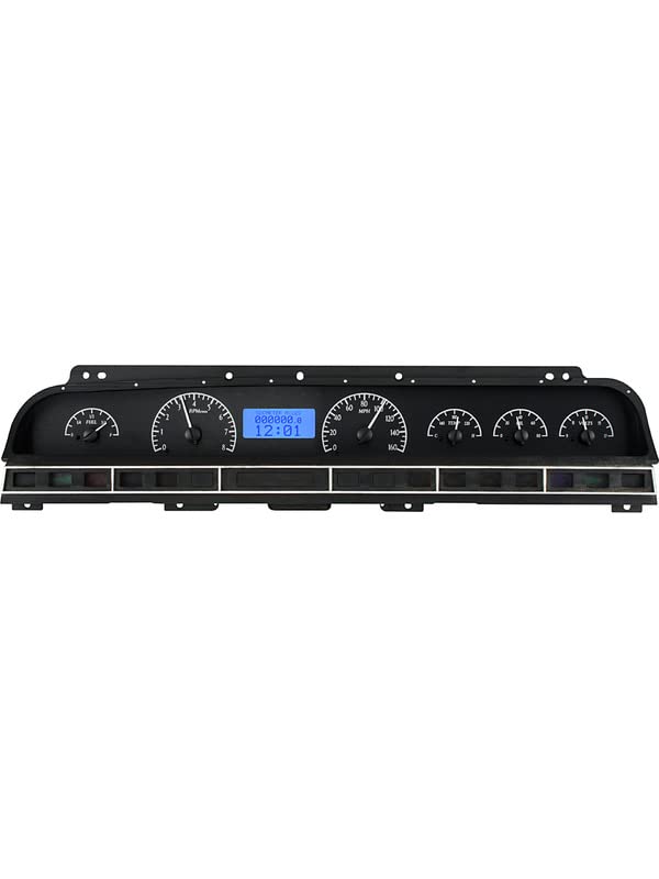 Dakota Digital 69 Chevy Impala Caprice Analog Dash Gauges System Black Alloy Blue VHX-69C-IMP-K-B 70