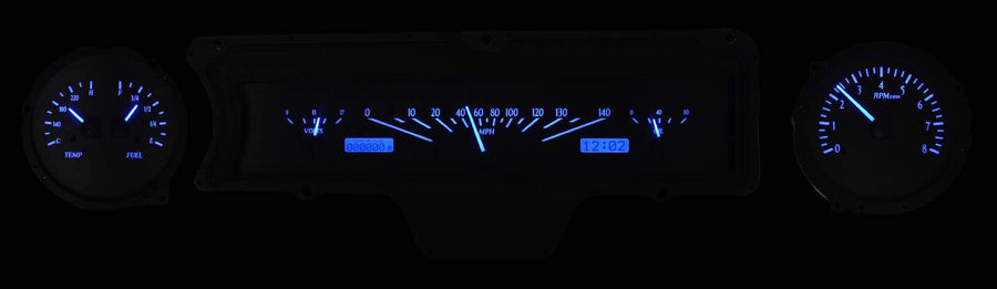 Dakota Digital VHX 65 Chevy Impala Analog Dash Gauges Instruments Black Alloy Blue VHX-65C-IMP-K-B