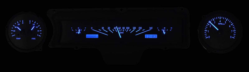 Dakota Digital VHX 65 Chevy Impala Analog Dash Gauges Instruments Black Alloy Blue VHX-65C-IMP-K-B