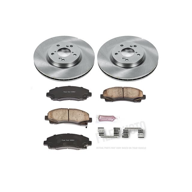POWERSTOP Autospecialty KOE2429 Front Replacement Brake Kit-OE Brake Rotors & Ceramic Brake Pads For Honda Ridgeline 2006-2011 [Model Specific]