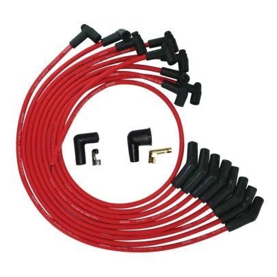 Moroso Ultra Series 52070 Red Spark Plug Wires, Ford 260/289/302, 135 Degree Plug Ends, HEI Distributor