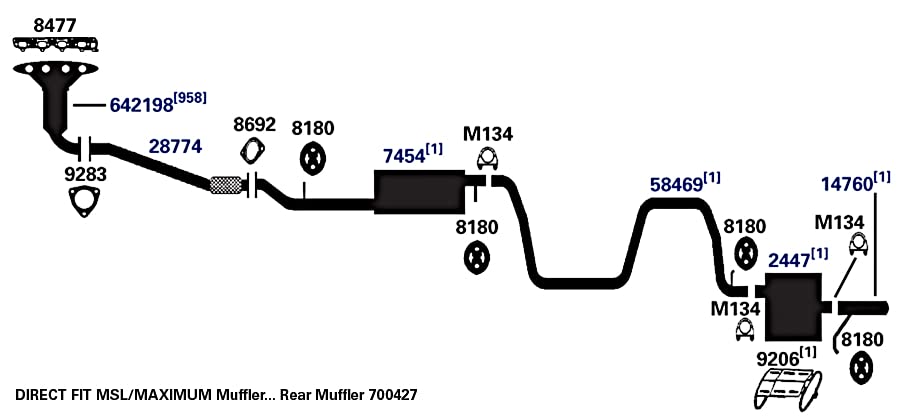 Exhaust Muffler AP Exhaust Products 7454