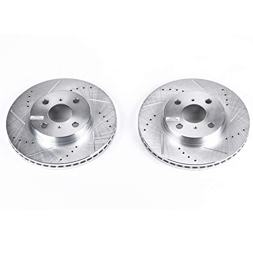 Power Stop Front JBR1110XPR Drilled & Slotted Rotor Pair For Scion xA 2004-2006, Scion xB 2004-2006 [Model Specific]