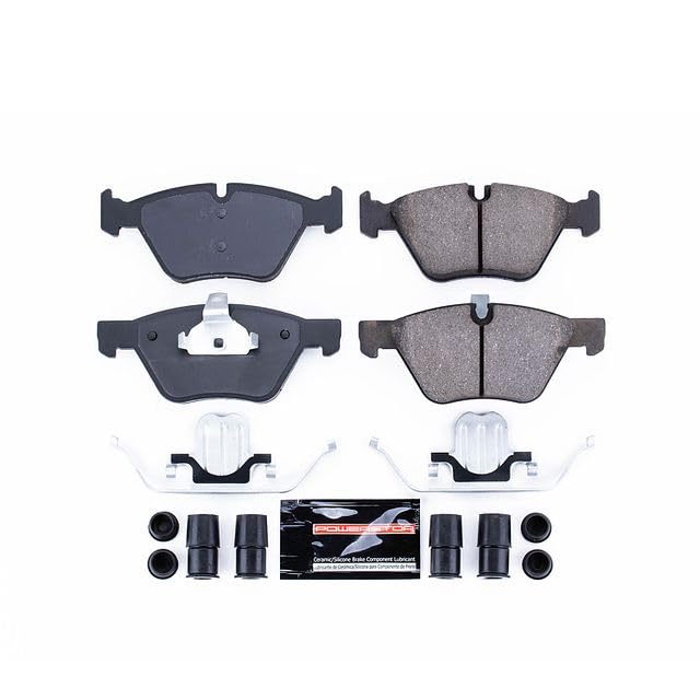 Power Stop Z23-1061A Z23 Evolution Sport Carbon Fiber Infused Ceramic Brake Pads with Hardware For BMW 128i 2008-2013 [Model Specific]