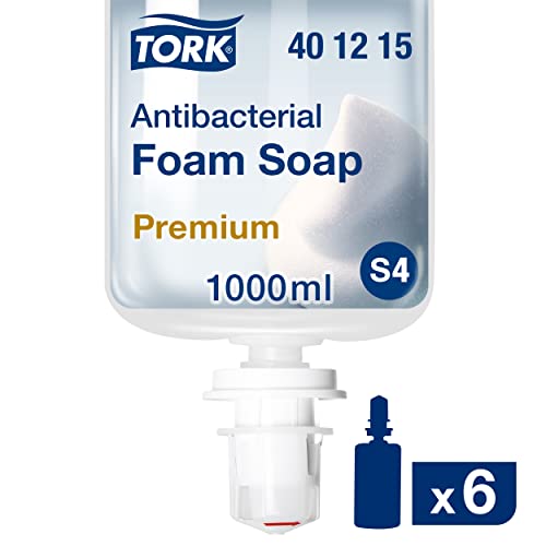 Tork Foam Antibacterial Soap S4, Helps Kill Common Bacteria, 6 x 1L, 401215