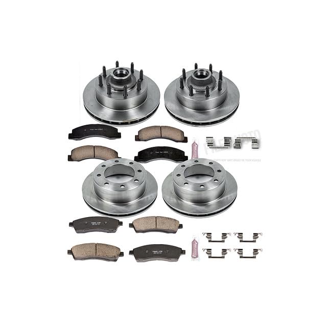 Power Stop KOE1894 Front and Rear Replacement Brake Kit-OE Brake Rotors & Ceramic Brake Pads For Ford Excursion, Ford F-250 Super Duty, Ford F-350 Super Duty [Model Specific]