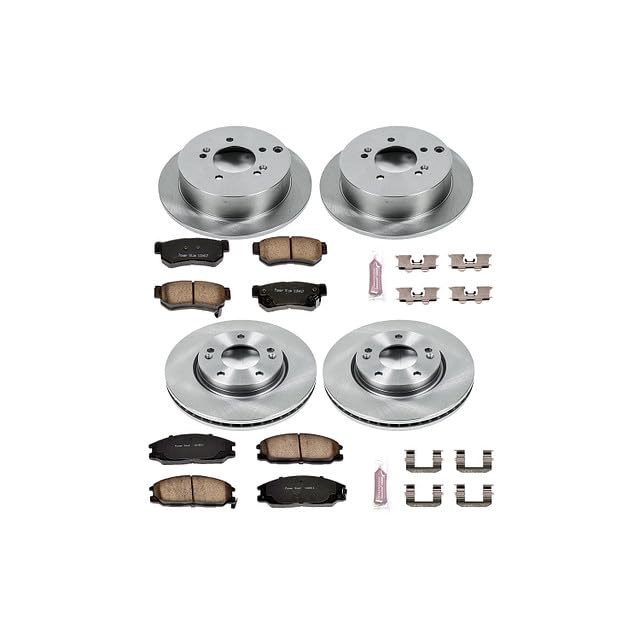 Power Stop Autospecialty KOE4447 Front and Rear Replacement Brake Kit-OE Brake Rotors & Ceramic Brake Pads For Hyundai Santa Fe 2001-2004 [Model Specific]