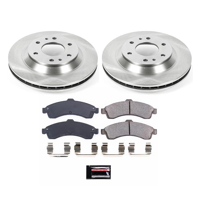 POWERSTOP Autospecialty KOE2057 Front Replacement Brake Kit-OE Brake Rotors & Ceramic Brake Pads For Buick Rainier, Chevy Trailblazer, GMC Envoy, Isuzu Ascender, Oldsmobile Bravada [Model Specific]