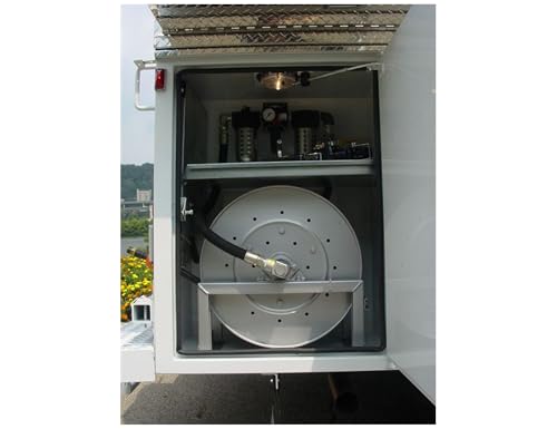 HR1250 Buyers Products Hose Reel, 1/2 Inch x 50 Feet, Tangle-Free Hose Storage for Mobile Pneumatic Systems, Air Tools, Liquid Spray Applications, Tire Filling
