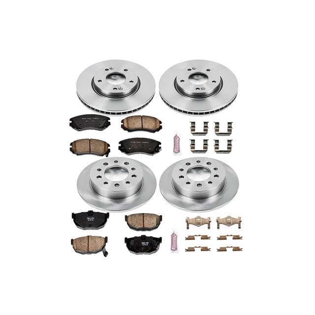 POWERSTOP Autospecialty KOE166 Front and Rear Replacement Brake Kit-OE Brake Rotors & Ceramic Brake Pads For Hyundai Tiburon 2003-2008 [Model Specific]