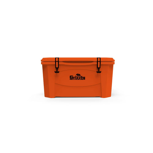 60 Cooler Grizzly | 60 qt Ice Chest Durable Rotomolded Insulated | Made in USA | Warranty for Life | For Beach Boat Camping Fishing Hunting | G60 | Orange