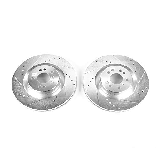POWERSTOP Front EBR674XPR Drilled & Slotted Rotor Pair For GL320, GL350, GL450, GL550, ML550, R320, R350, R500 [Model Specific]
