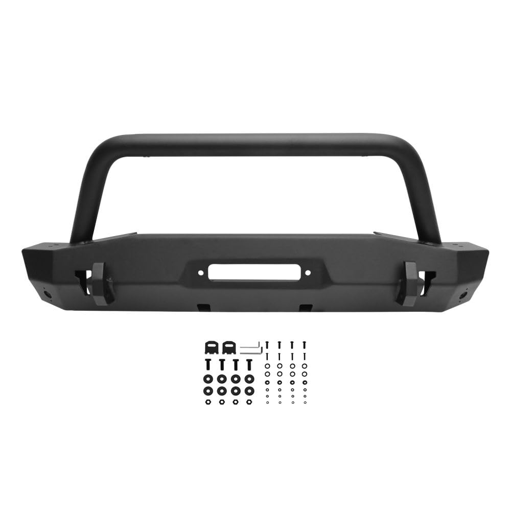 WJ2 Stubby Front Bumper with Bull Bar Westin fits 2018-2026 Wrangler JL 2020-2025 Gladiator Textured Black