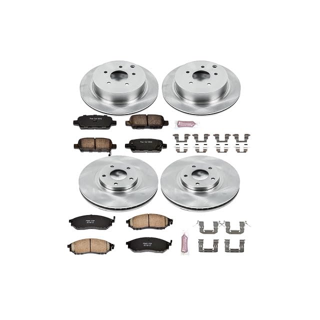 POWERSTOP Autospecialty KOE4476 Front and Rear Replacement Brake Kit-OE Brake Rotors & Ceramic Brake Pads For Nissan Murano 2011-2014 [Model Specific]