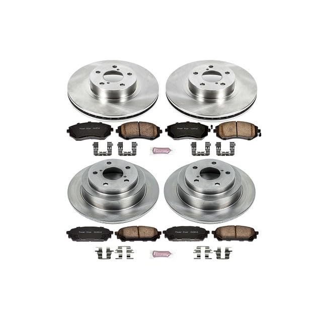 POWERSTOP Autospecialty KOE1127 Front and Rear Replacement Brake Kit-OE Brake Rotors & Ceramic Brake Pads For Saab 9-2X 2005-2006, Subaru Impreza 2003-2007 [Model Specific]