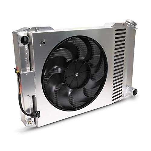 Slim-Fit PFM Radiator, Universal Series, 27-13/32 in W x 18-1/2 in H x 4 in D, Single Pass, Driver Side Inlet, Passenger Side Outlet, Aluminum, Natural, Manual Transmission, Each