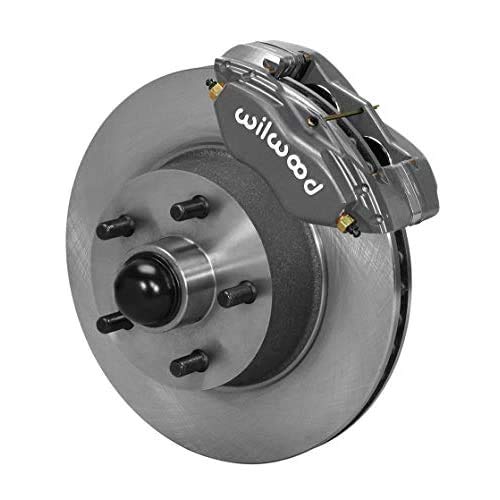 Wilwood Brake System, Dynalite Classic Series, Front, 4 Piston Caliper, 11.30 in Solid Rotor, Offset, Aluminum, Gray, Various Ford 1965-70, Kit
