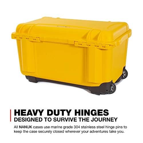 Wheeled Nanuk Series 938 Lightweight NK-7 Resin Waterproof Hard Case with Padded Divider, Yellow