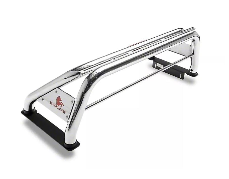 Off Road Black Horse Classic Roll Bar Stainless Steel Compatible with 1999-2023 Ford F-250 Super Duty|1999-2023 Ford F-350 Super Duty|1999-2023 Ford F-450 Super Duty-RB015SS