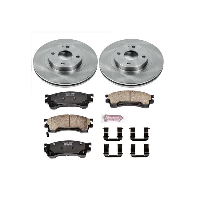 POWERSTOP Autospecialty KOE5031 Front Replacement Brake Kit-OE Brake Rotors & Ceramic Brake Pads For Mazda Protege 1999-2000 [Model Specific]