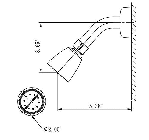 Dura Faucet Shower Faucet Economical with Classic Clear Acrylic Knobs and Shower Head (Chrome Polished)